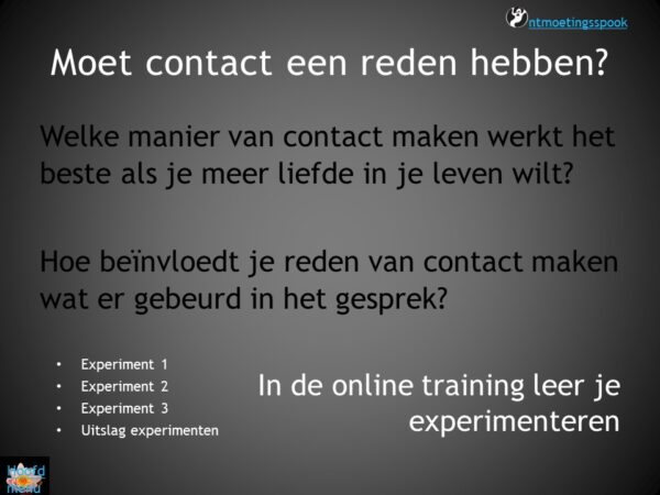 Contact maken, flirten en versieren zijn verschillende werkwoorden