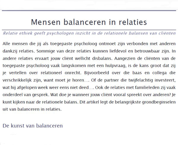 Leer cliënten te balanceren in relaties