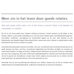 Meer zin dankzij relaties